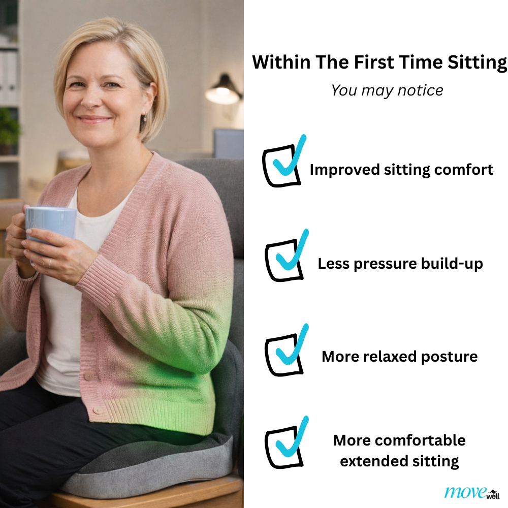Move Well Orthopedic Seat Cushion- For Long Hours Of Sitting